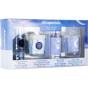 AEROPOSTALE AFTER HOUR 2x3.4 BODY MIST + 2x 3.0 CANDLES