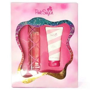 PINK SUGAR BY AQUALINA 3.4 EDT WOMEN + 3.4 S/G